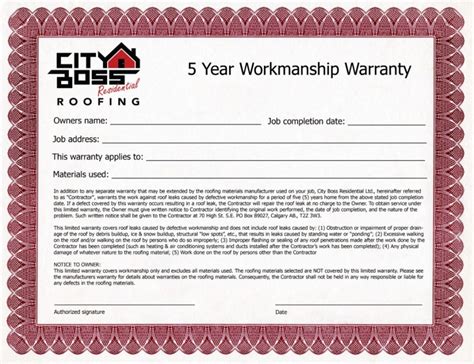 roofing warranties examples